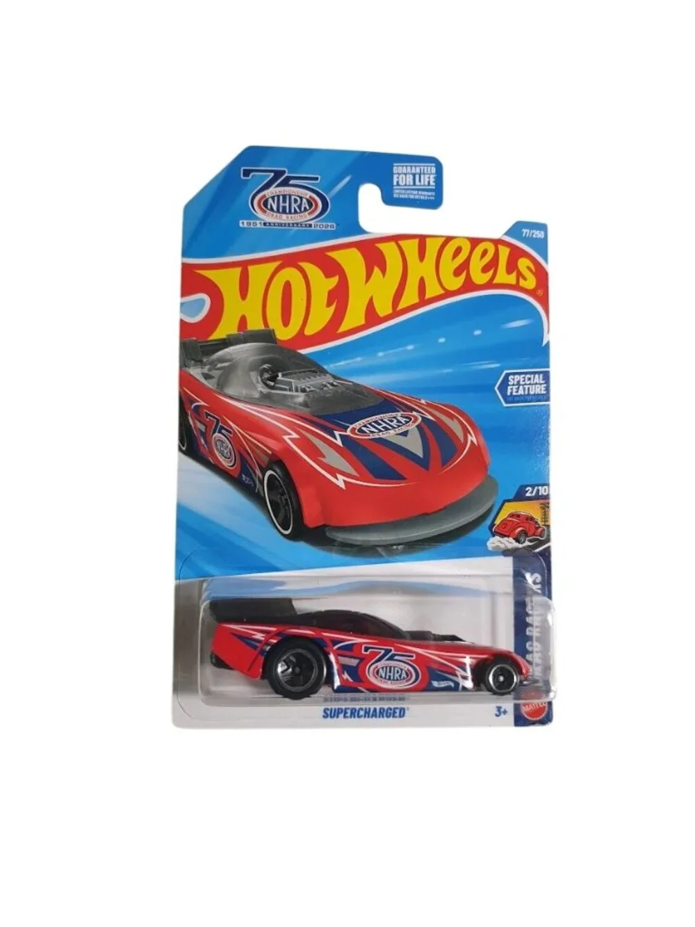 Hot Wheels NHRA 75th Anniversary Drag Racers Supercharged Diecast Car Red Gift